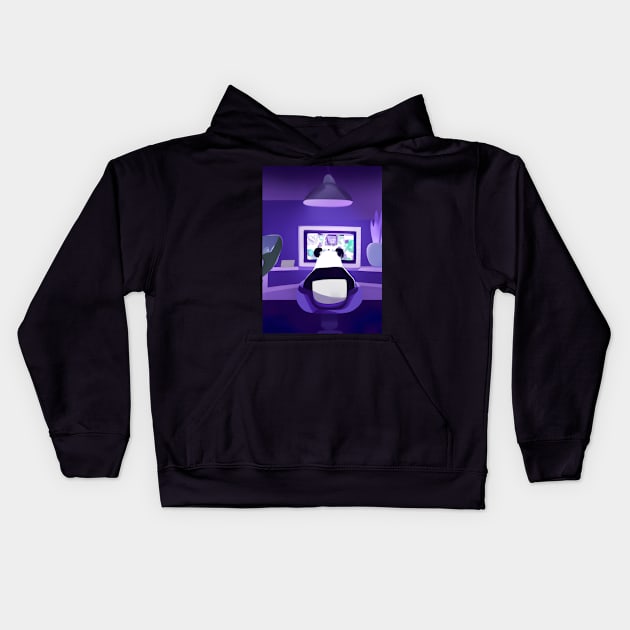 Gaming Panda Kids Hoodie by maxcode